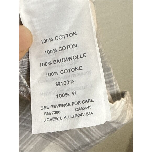 J.Crew Men’s Shirt XL Gray Button Down Long Sleeve Check Casual - Picture 6 of 7